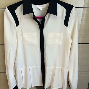 Parker Cream and Black Button Down Shirt